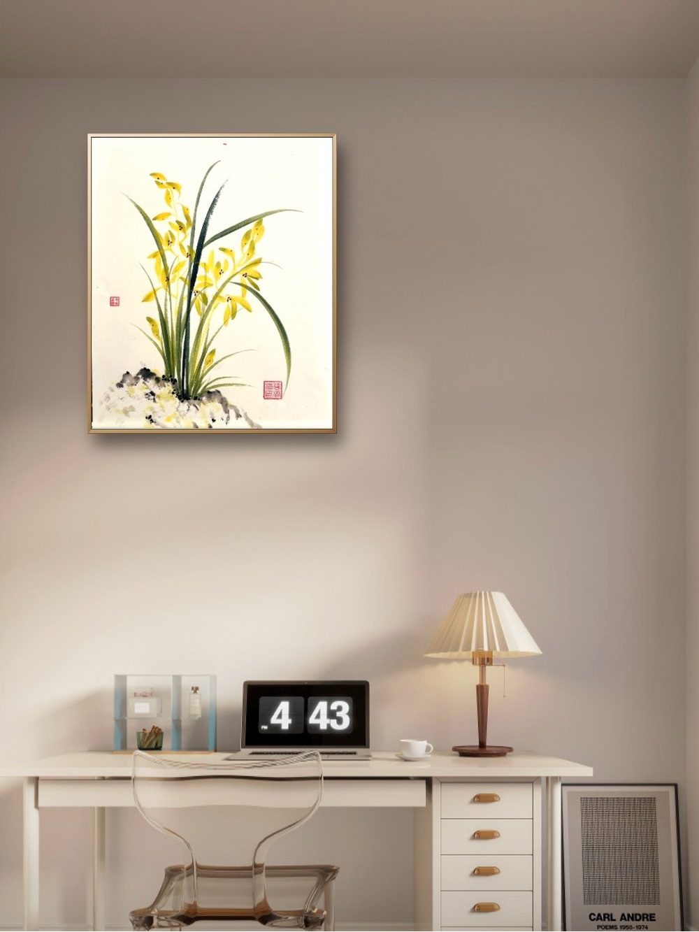 Yellow Orchid Botanical Wall Art